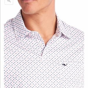 Vineyard Vines Mini Palm Micro Print Polo